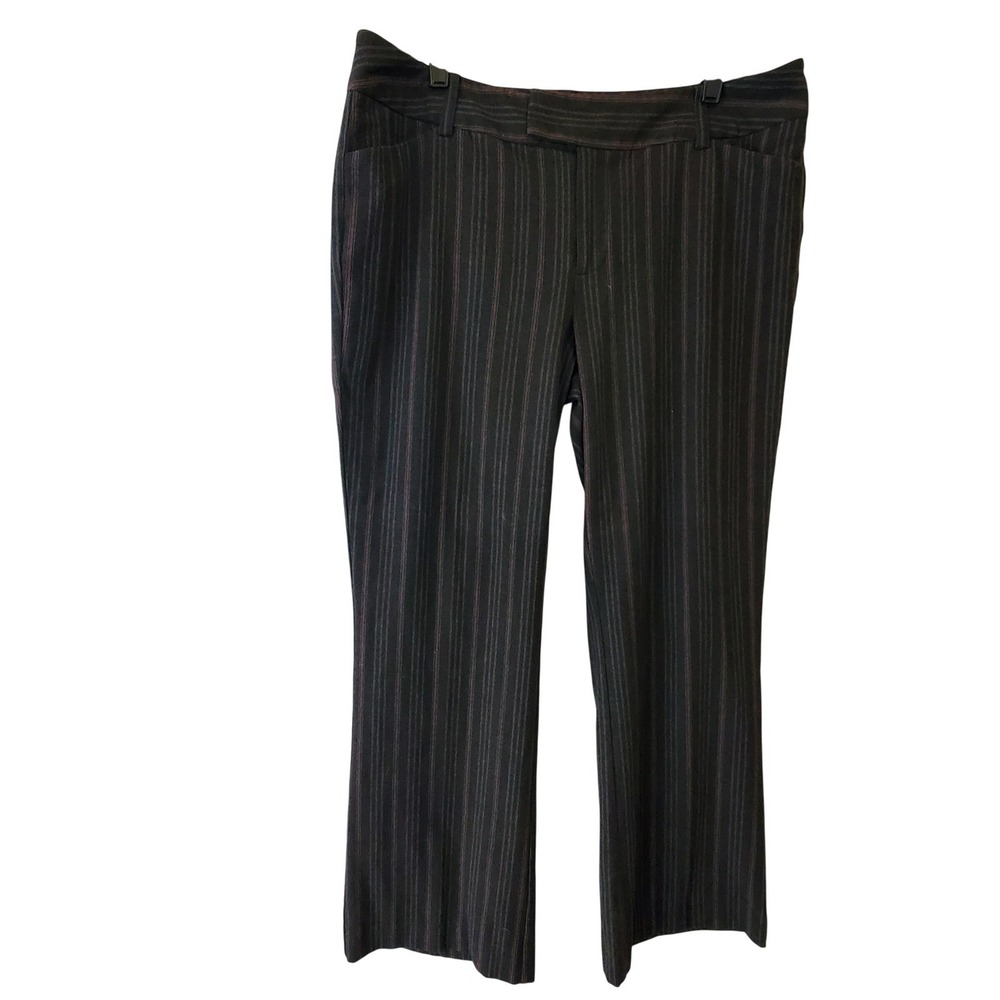 Eddie Bauer Vashon Fit Pinstripe Dress Pants Charcoal Grey Size 12 8688